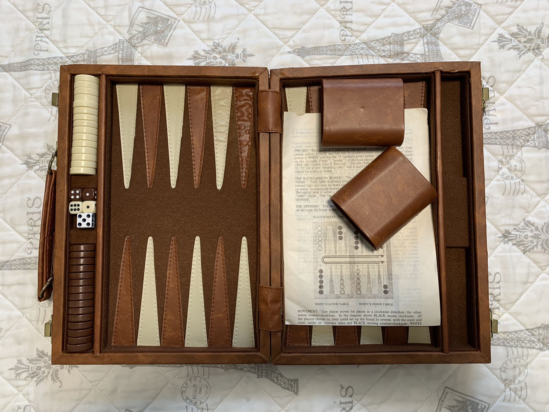 Tawla  Backgammon Set - Small 11" Travel Size Classic Board Game Case