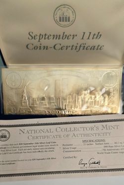 Silver $20 leaf of 9/11