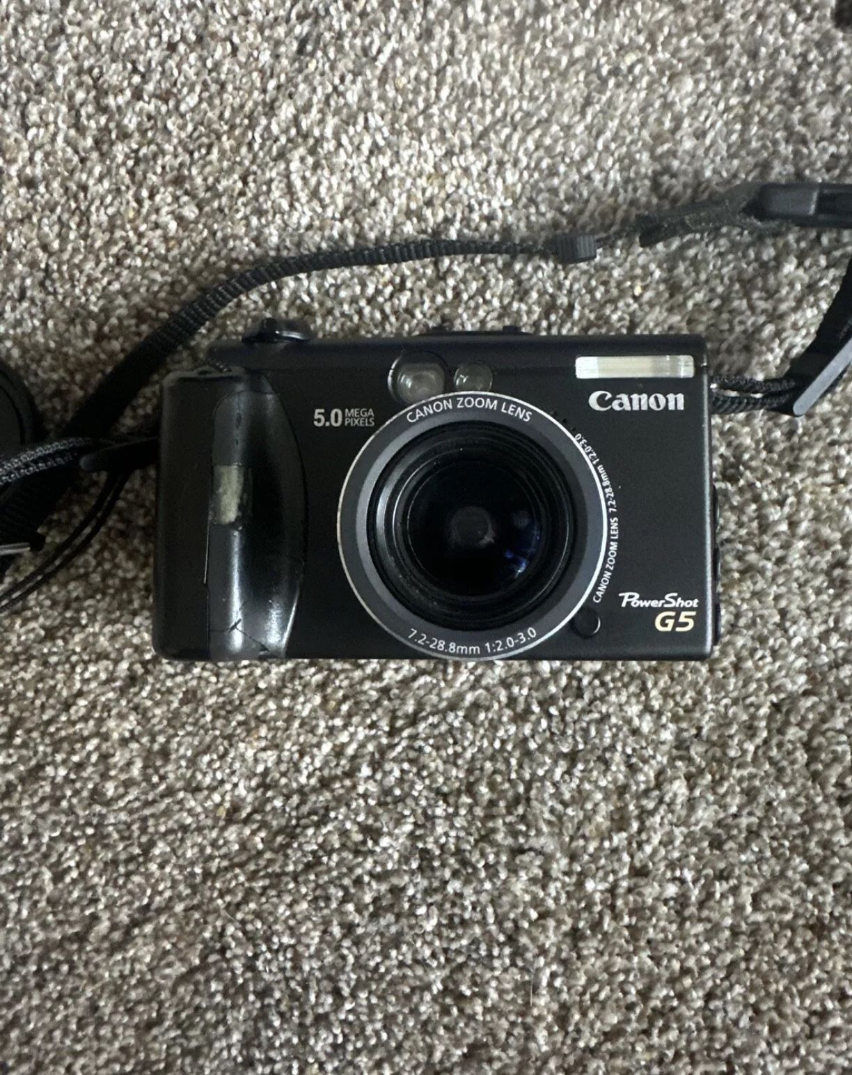 CANON Powershot G5 PC1049 Compact Camera 7.2-28.8 Zoom Lens Needs Battery