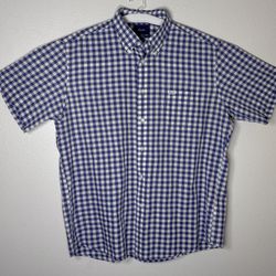 Faconnable Classique Plaid Button Down Shirt Short Sleeve XXL