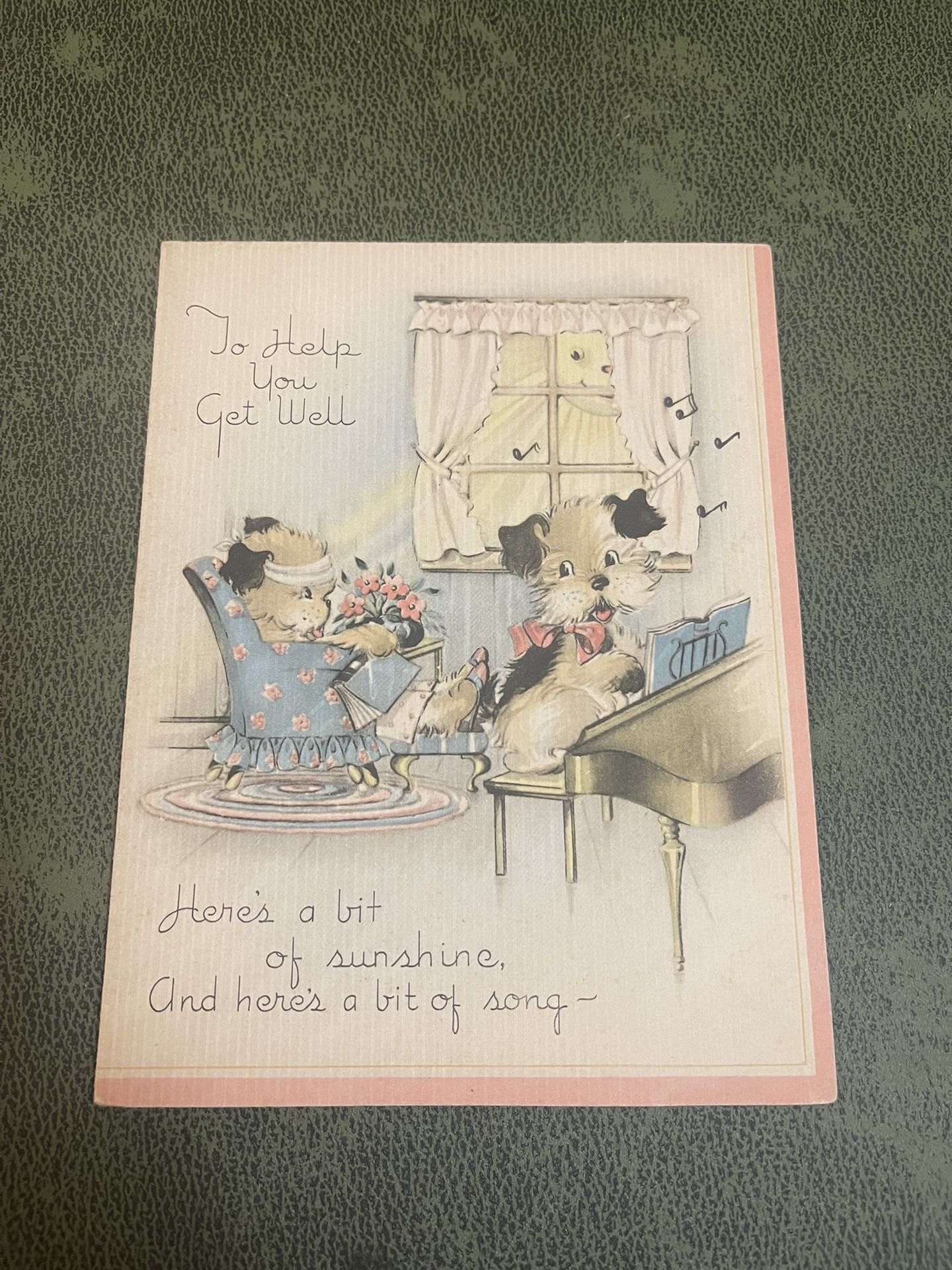 Vintage “Get Well Soon” W/ Dogs Card