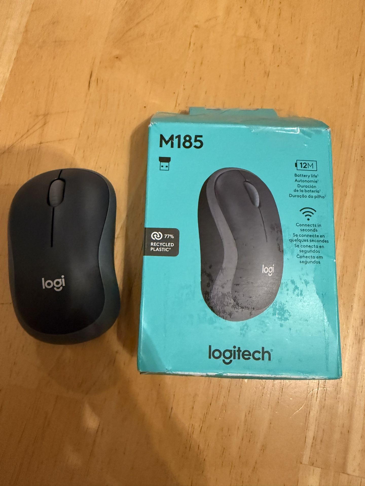 Logitech M185 Wireless Mouse, 2.4GHz With USB Mini Receiver