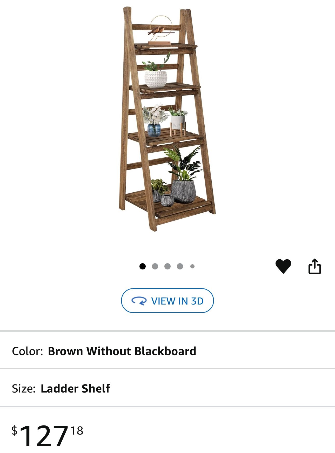 Wooden 4-Tier Ladder Shelf