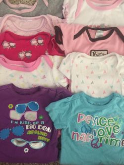 Baby girl clothes 0-3M onesie lot