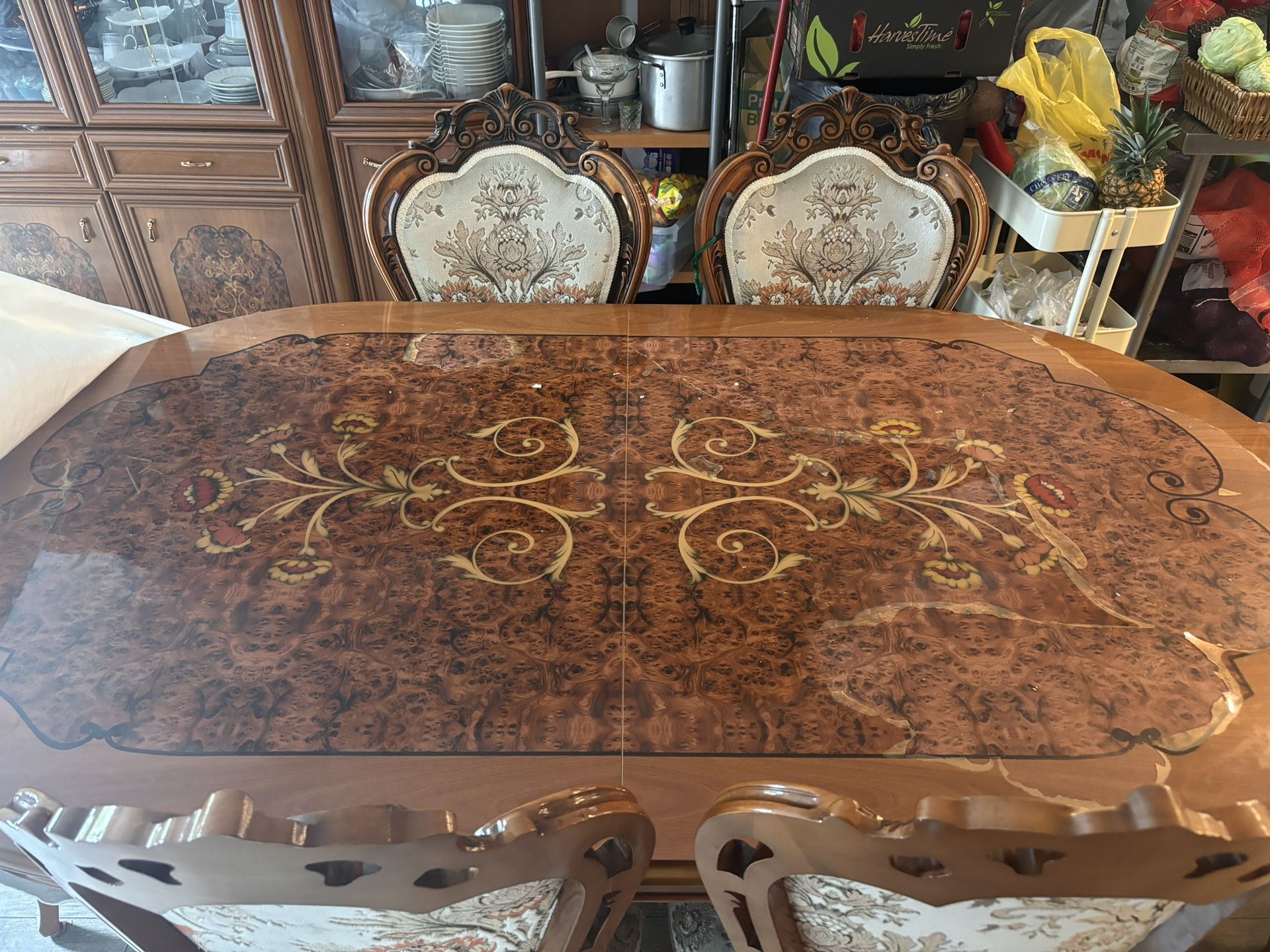 Table With 6 Matching Chairs