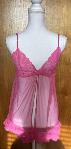 Victoria Secret Mesh Lace Teddy Pink Medium