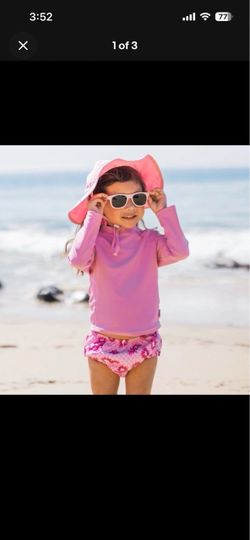 Girls Pink Long Sleeve Rash Guard Top size 4T