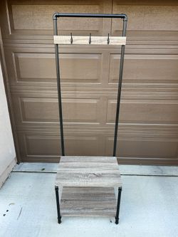 Bench Shoe Rack With Hangers