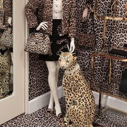 Life size Leopard Statue With Jeweled Eyes