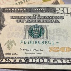 it is a "star note," a replacement for a misprinted bill, which can sometimes be more valuable to collectors. 