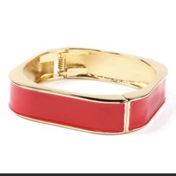 Amrita Singh Red Enamel Square Bracelet 