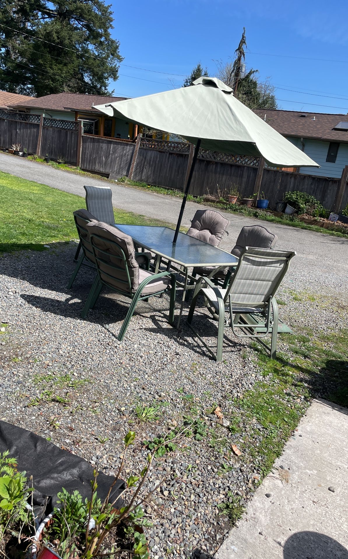 Table And 6 Chairs Ambrela 6 Cushions
