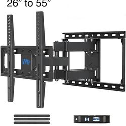 TV Mount Full Motion TV Wall Mount for Most 26-55 Inch Flat Screen TV, Wall Mount TV Bracket with Dual Arms, Max VESA 400x400mm and 99 LBS, Fits 16", 