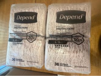 Depend Fresh Protection Adult Diapers, Disposable Underwear for Women, Maximum, Large, Blush, 72 Ct. Russell/Boulder area
