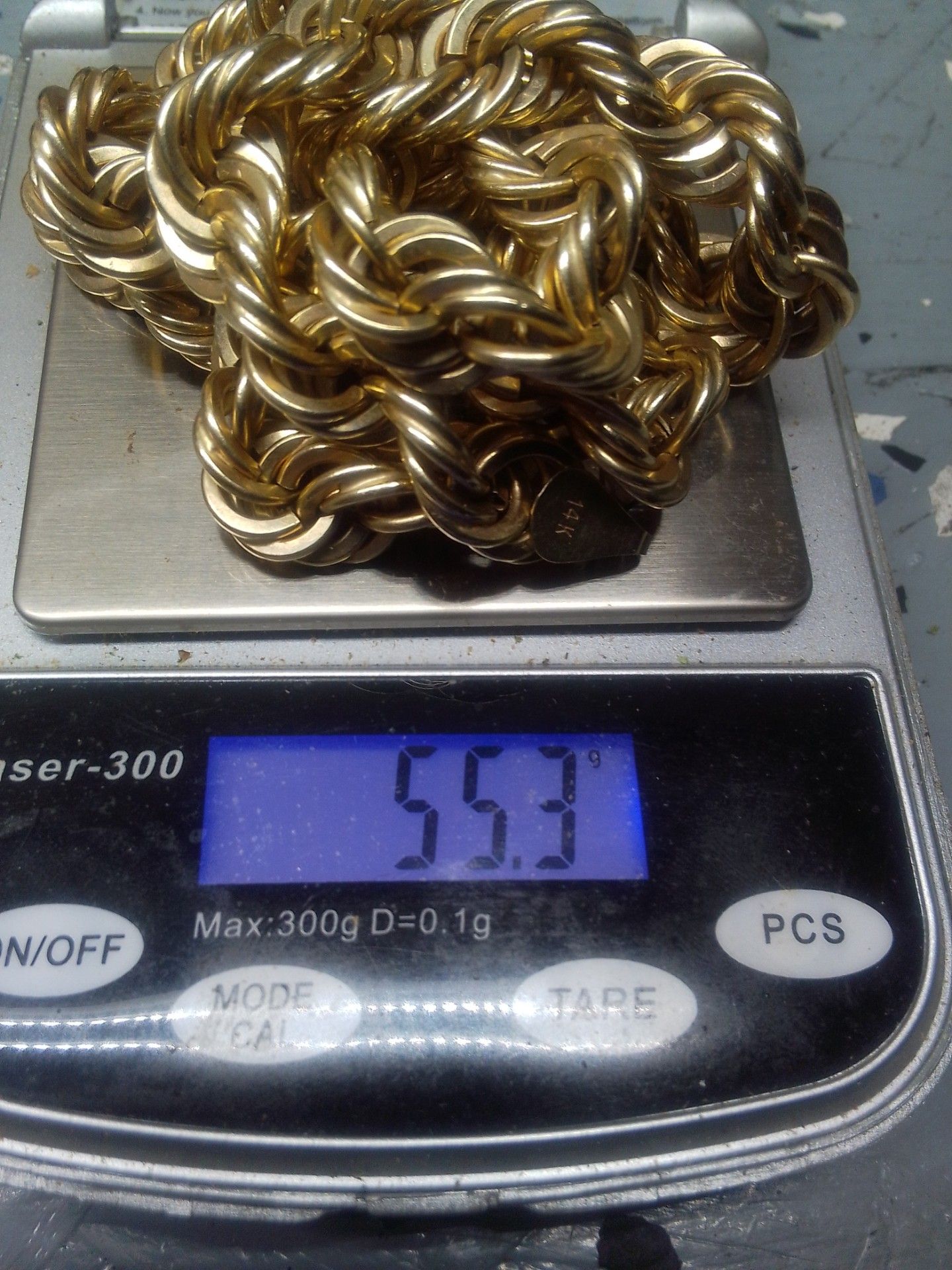 14k gold rope chain 55.3 g