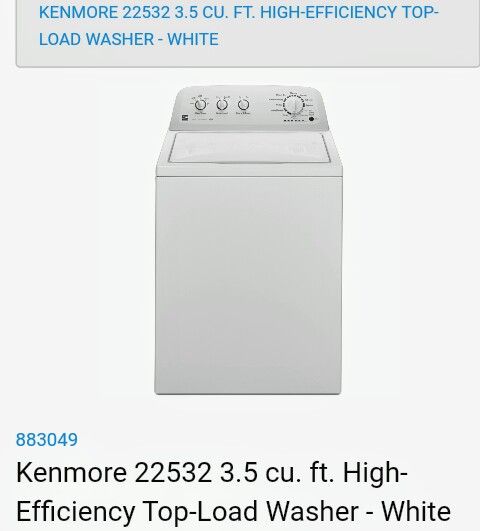 Kenmore 22532 3.5 cu. ft. High-Efficiency Top-Load Washer - White
