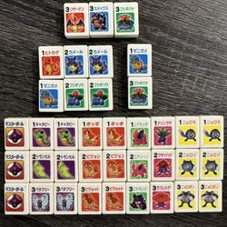 Pokemon Mahjong Ponjan Tiles 1990 TOMY Charizard Venusaur Blastoise ( 38pcs)