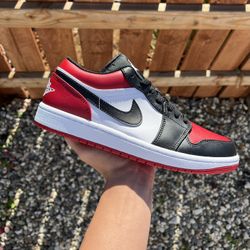 Jordan 1 Low Bred Toe (Size 4.5Y, 5.5Y, 8.5, 9, 9.5, 10)