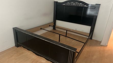 King size bed frame with matching dresser