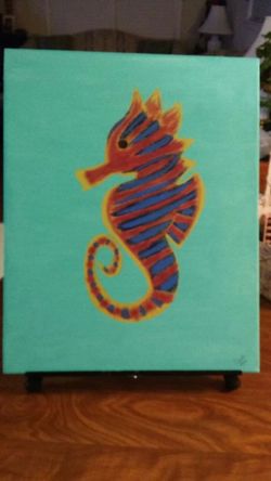 Seahorse canvas painting