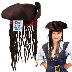Nicky Bigs Novelties Kids Pirate Tricorn Hat, Brown Costume Accessory