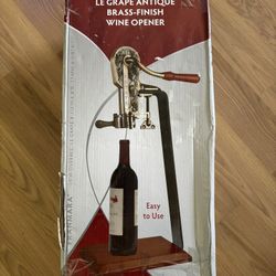 NEW Le Grape Brass-Finish Wine Opener