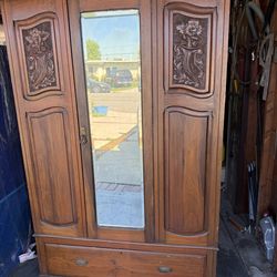 French style walnut armoire vintage