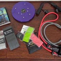 Workout Gear Bundle Resistance Bands Twist Disc DvD $15 for All 