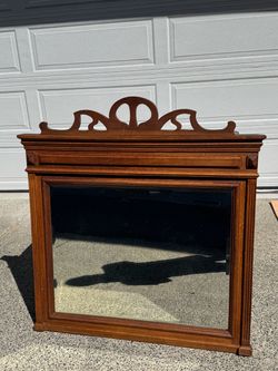 Vintage Carved Wood Mirror