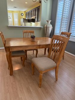 Wooden dining set with 8 chairs