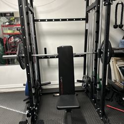 Power Cage With Smith Machine And Pull Up Bar