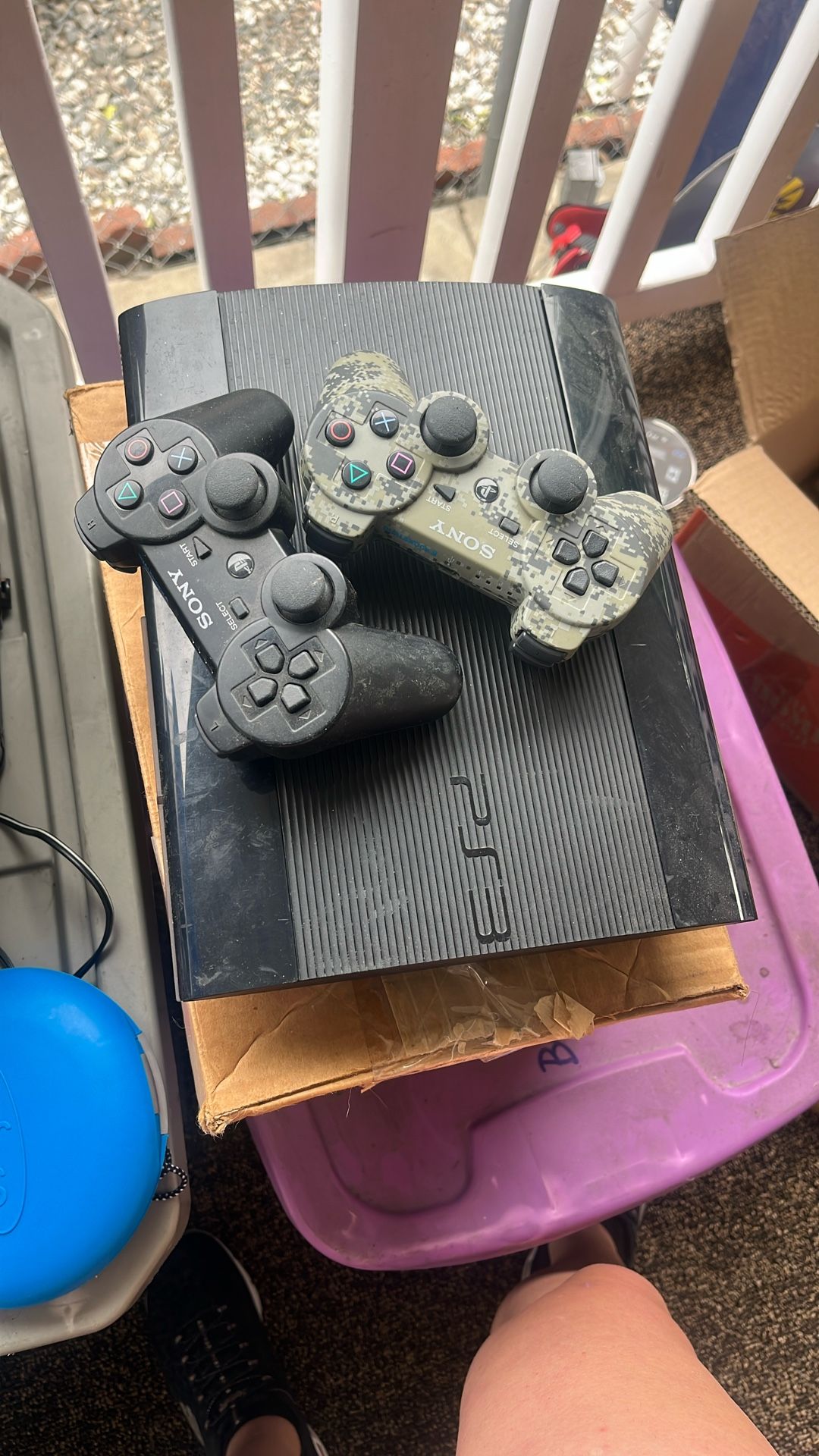 PlayStation 3 And 2 Controllers And games