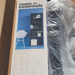 5-SHELF BOOKCASE (BLACK) ROOM ESSENTIALS ($50)
