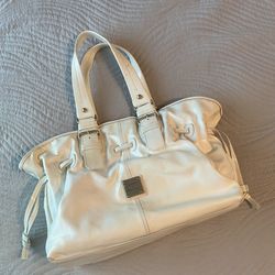 Dooney & Bourke Chiara White Patent Leather Satchel Bag Purse Great Condition