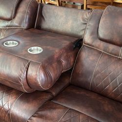 Reclining Leather Couch 