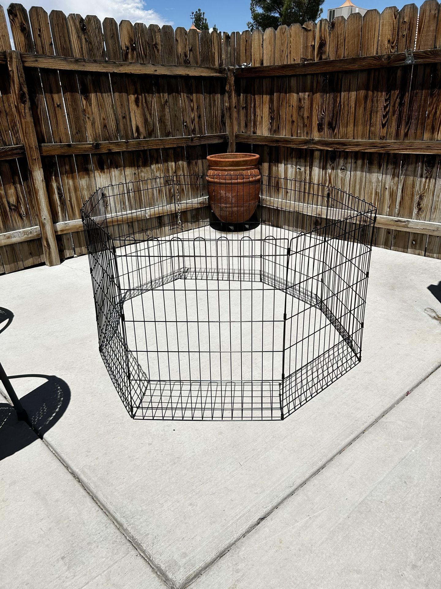 Foldable Metal Dog Playpen Gate/Puppy Kennel 8 Panels, 30 Inch Height