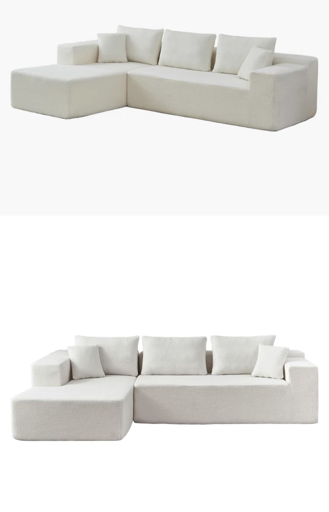 Very good condition white/cream colored L shaped modular sectioned sofa