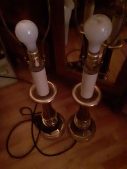 2 Heavy brass lamps
