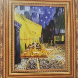 DIY Solid Wood Frame for 20x24 Canvas Painting, 2.4" Wide Gold Ornate Frame, Vertical or Horizontal Display for Home Office (Empty Frame Only~No Glass