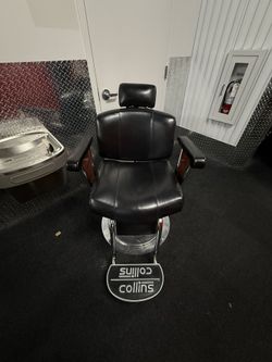 💈🖤 Vintage Collins Barber Chair – Black Leather Beauty! 🖤💈