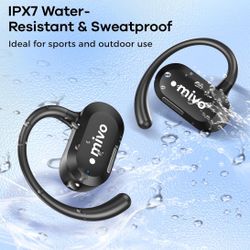 mivo Open Ear Headphones- Wireless Open Ear Earbuds, Lightweight