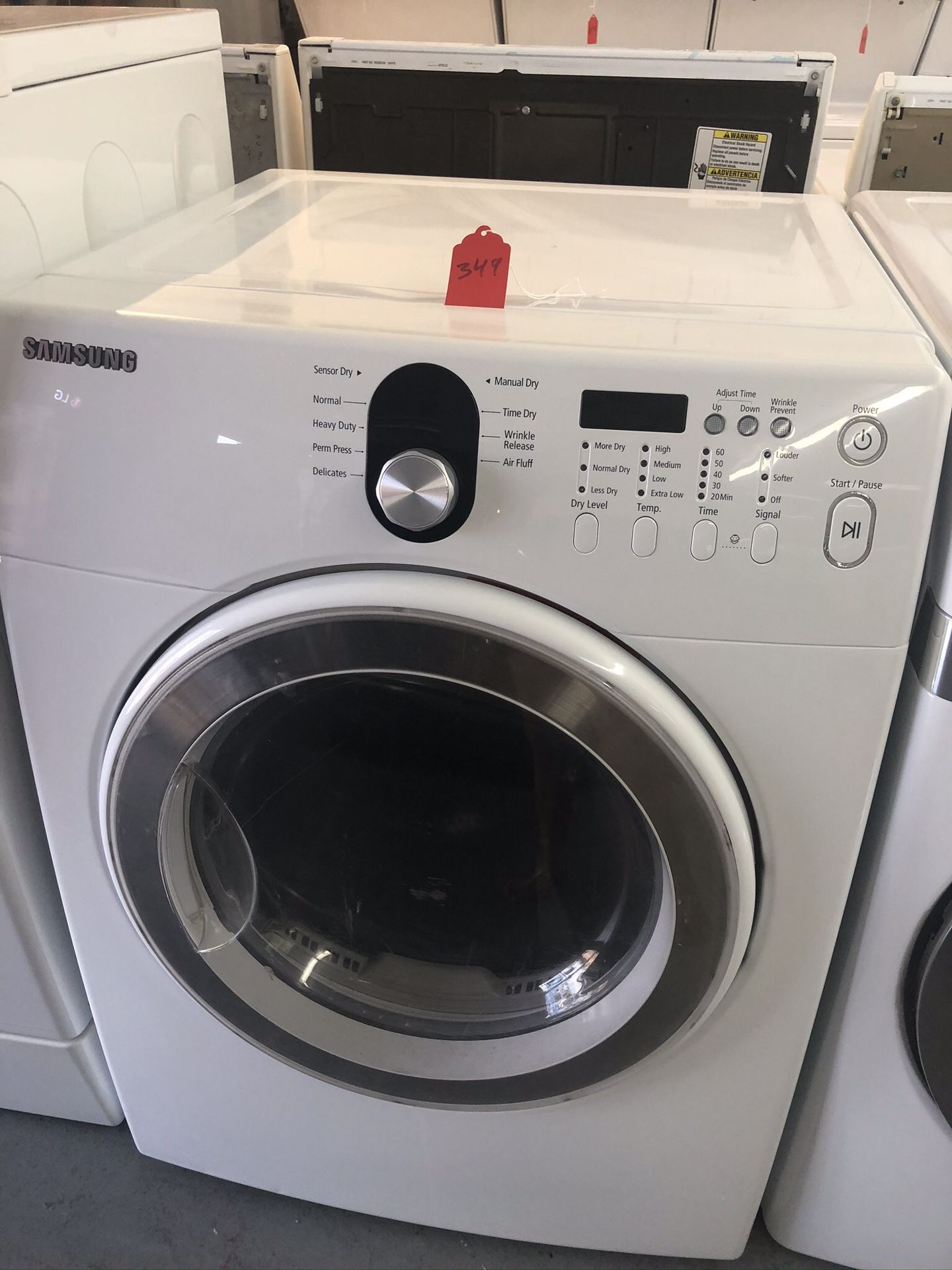 Used Samsung dryer. 1 year warranty