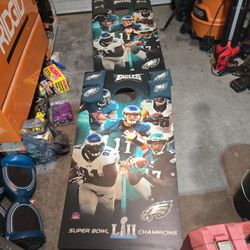 Philadelphia Eagles 2017 Superbowl Champs Cornhole Boards  with Bags and Carry Bag.