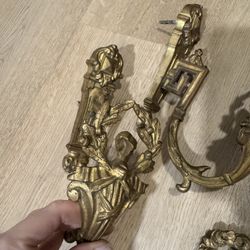 Antique Pair Of French Bronze Curtain Tie Backs