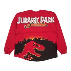 Universal Studios Jurassic Park Spirit Jersey Shirt 2XL XXL Red Long Sleeve 30th
