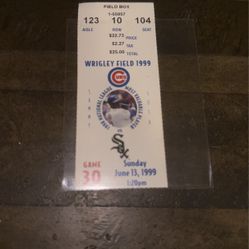 Cubs Ticket: June 13, 1999 Cubs Vs White Sox 