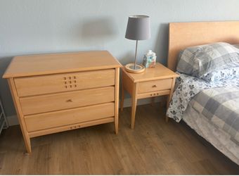 All Maple wood Dresser and queen bed