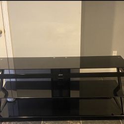 Black  Glass Tv Stand