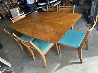 MCM Mid Century Convertible Drop Leaf Dining Set