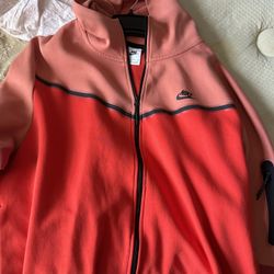 Nike tech fleece hoodie orange and light orange 4xl